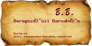 Beregszászi Barnabás névjegykártya